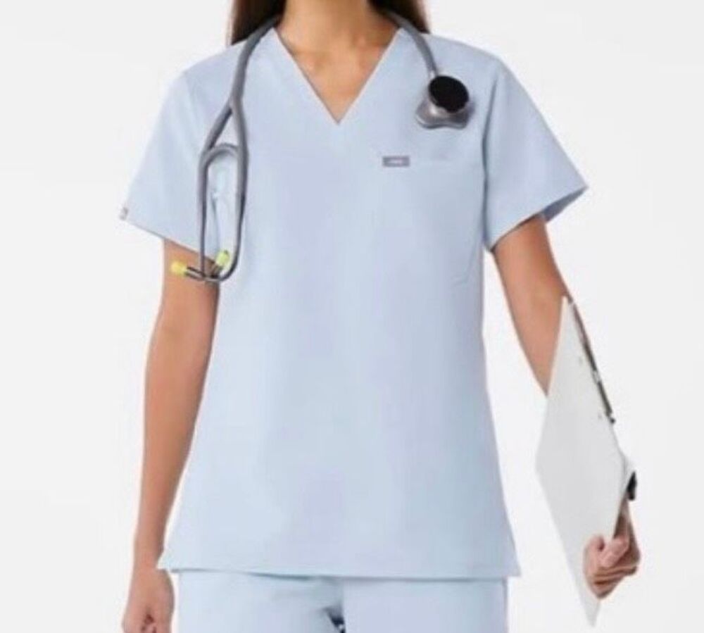 Figs NWT Size 3XL Catarina Scrub Top - Powder Blue plus size